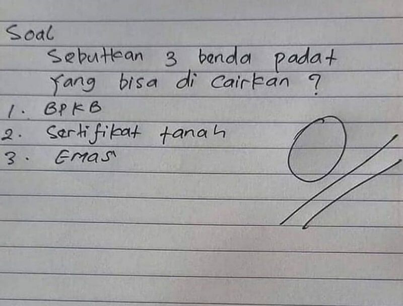 11 Jawaban kocak siswa saat ujian sekolah ini isinya menguji kesabaran guru