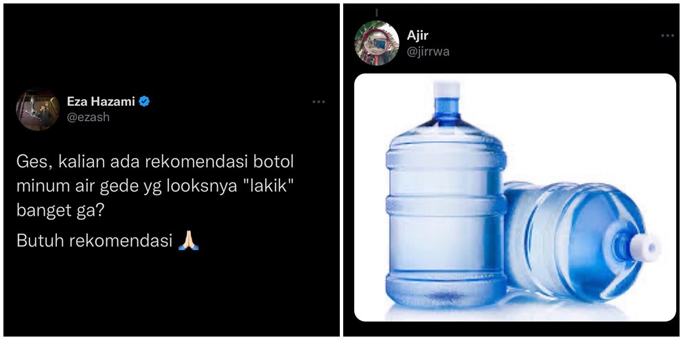 12 Jawaban lucu warga X saat diminta rekomendasi botol minum berdesain 'laki' banget, random abis