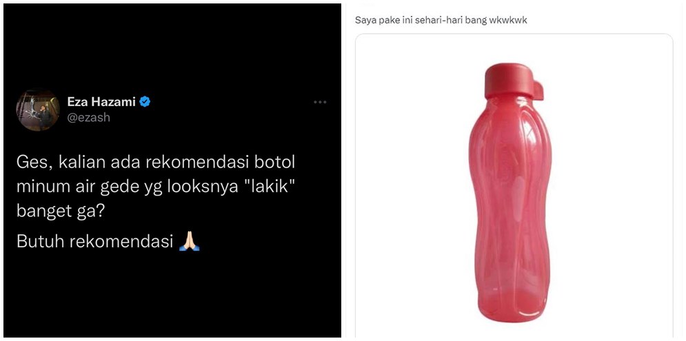 12 Jawaban lucu warga X saat diminta rekomendasi botol minum berdesain 'laki' banget, random abis