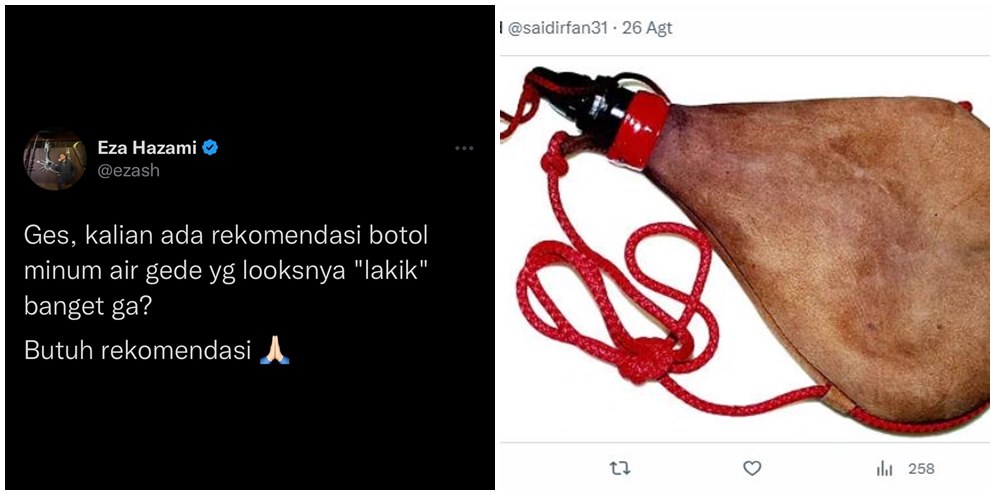 12 Jawaban lucu warga X saat diminta rekomendasi botol minum berdesain 'laki' banget, random abis