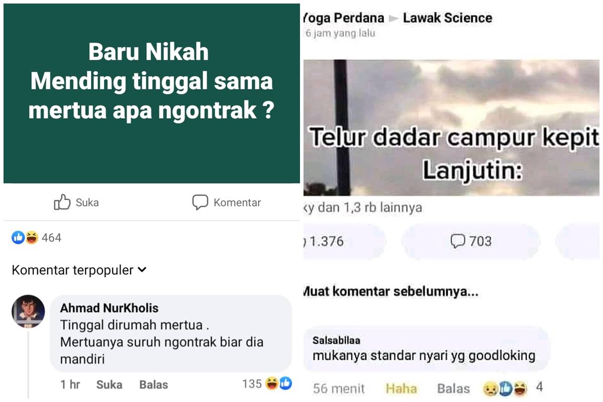 13 Jawaban lucu warga Facebook di kolom komentar ini bikin gigit jari, recehnya nggak ketolong
