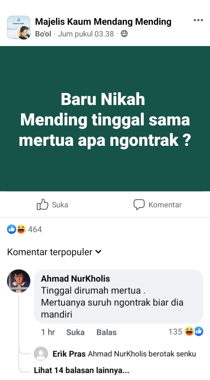 13 Jawaban lucu warga Facebook di kolom komentar ini bikin gigit jari, recehnya nggak ketolong