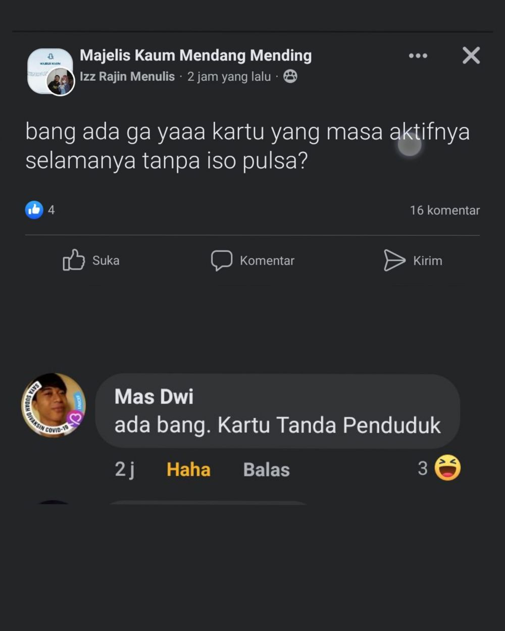 13 Jawaban lucu warga Facebook di kolom komentar ini bikin gigit jari, recehnya nggak ketolong