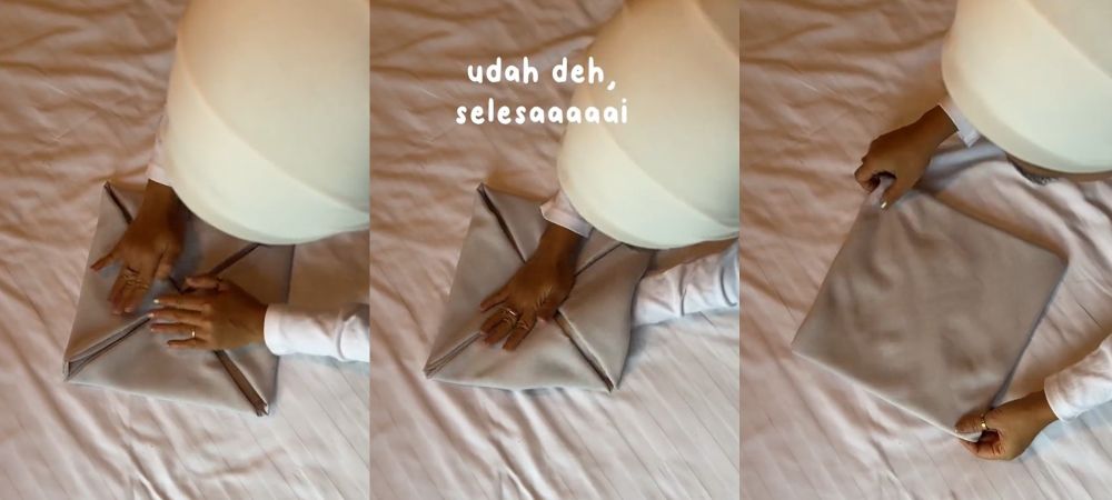 Tak perlu disetrika ulang, ini cara bikin hijab auto rapi saat traveling, cuma butuh waktu 10 detik