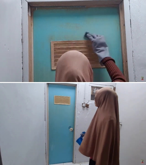 Trik efektif bersihkan noda kerak menguning pada pintu kamar mandi cuma pakai 1 bahan sederhana