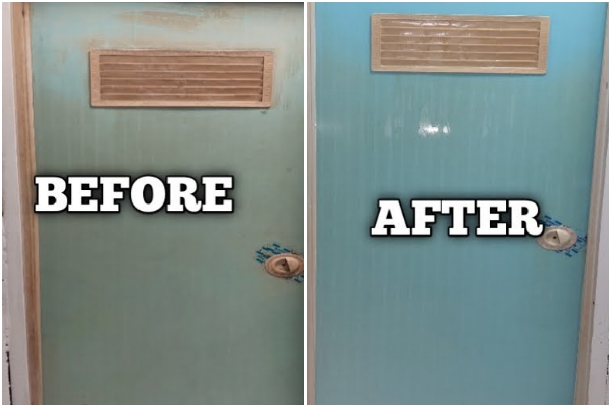 Trik efektif bersihkan noda kerak menguning pada pintu kamar mandi cuma pakai 1 bahan sederhana