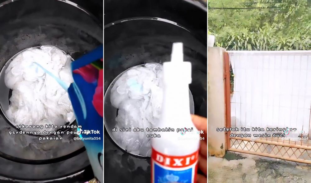 Cuma modal rendam, ini trik mencuci gorden buluk jadi kinclong lagi gunakan 2 bahan dapur
