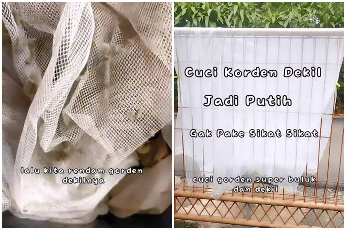 Cuma modal rendam, ini trik mencuci gorden buluk jadi kinclong lagi gunakan 2 bahan dapur