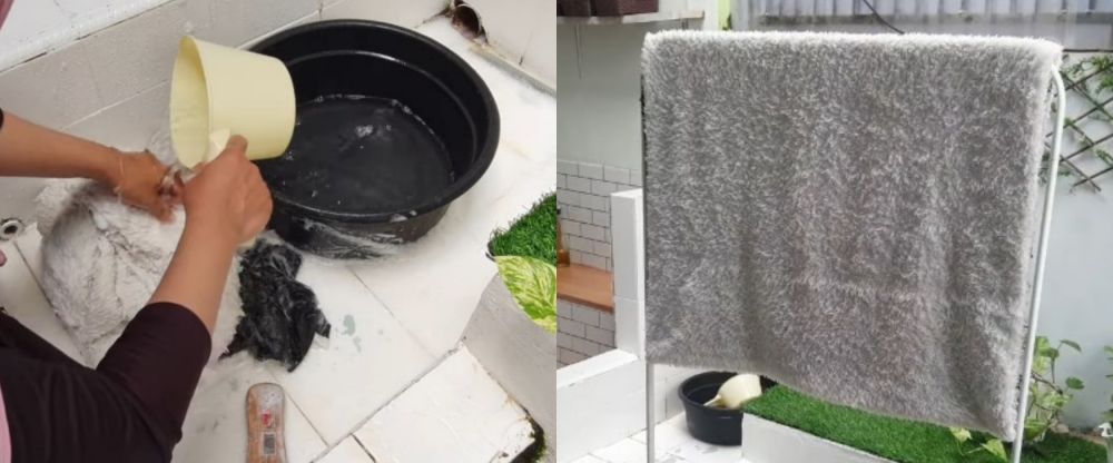 Tak keluar ongkos mahal, ini cara cuci karpet bulu dekil jadi putih pakai 1 tambahan penguat rasa