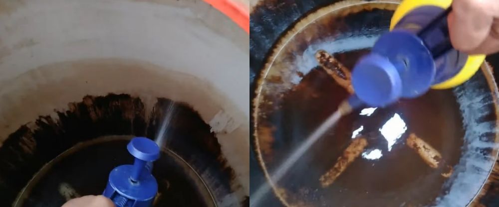 Tak perlu disikat sampai ke dalam, ini trik mudah bersihkan toren air berlumut pakai 1 bahan kue