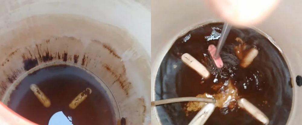 Tak perlu disikat sampai ke dalam, ini trik mudah bersihkan toren air berlumut pakai 1 bahan kue