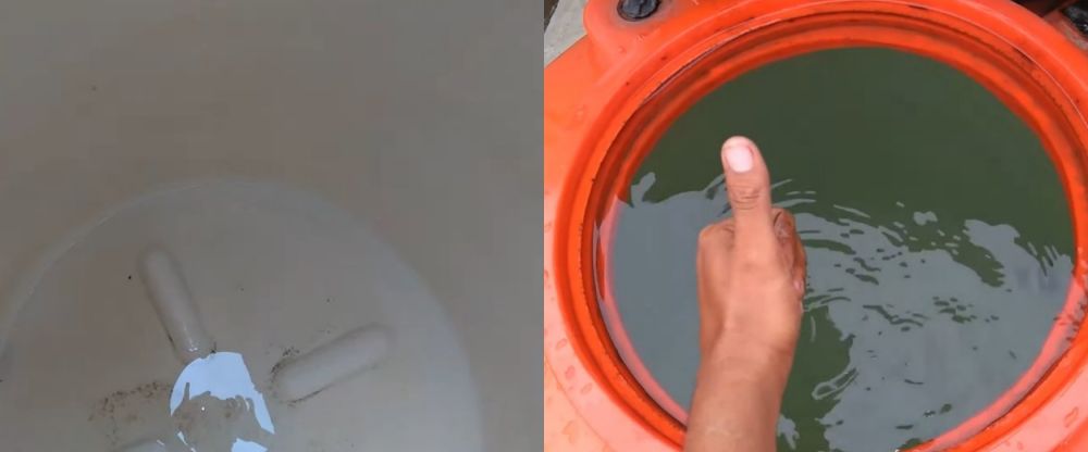 Tak perlu disikat sampai ke dalam, ini trik mudah bersihkan toren air berlumut pakai 1 bahan kue