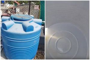 Tak perlu disikat sampai ke dalam, ini trik mudah bersihkan toren air berlumut pakai 1 bahan kue