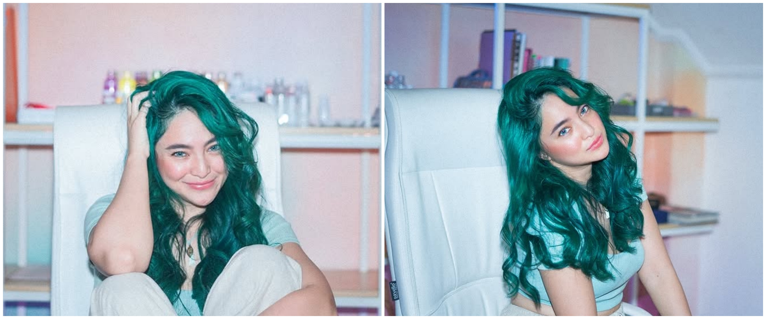 9 Potret Marshanda tampil fresh dan unik dengan rambut hijau ngejreng