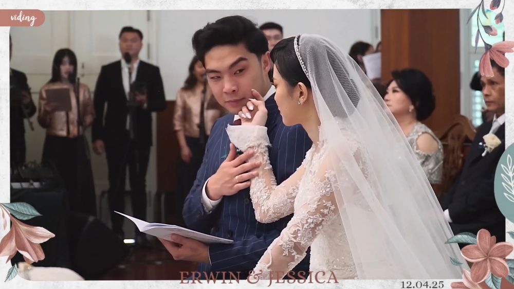 Menikah dengan cinta pertama, ini 9 momen pemberkatan pernikahan Jessica Jane dan Erwin Phang