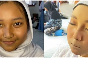 Ujian praktik menikah, Transformasi siswi SMA di makeup ala pengantin Sunda ini hasilnya panen pujian