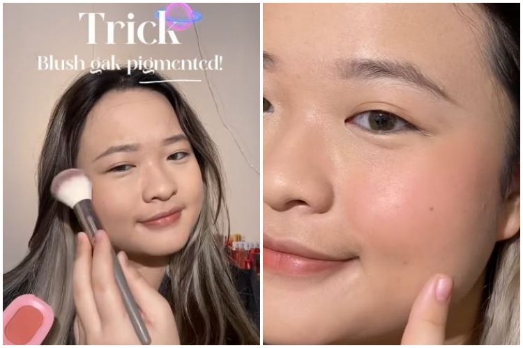 Cara perbaiki blush on nggak pigmented ini cuma andalkan 1 produk makeup, warna menyala & tahan lama