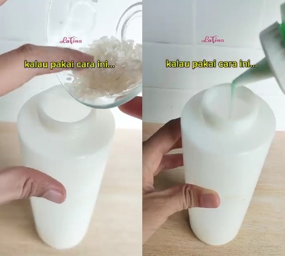Trik baru bersihkan bagian dalam botol tanpa disikat, cuma pakai 1 bahan dapur jadi auto kesat