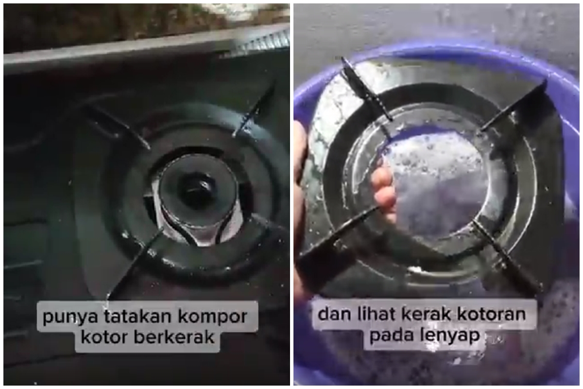 Tatakan kompor berkerak sekarang tak perlu direndam air panas, trik ini bikin bersih dengan cepat