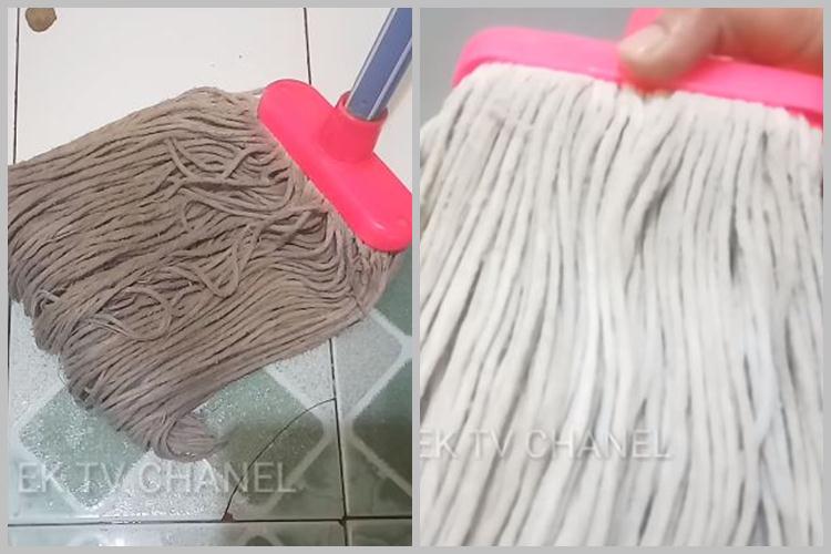 Bukan pakai sitrun, trik mencuci kain pel dekil agar bersih cuma dengan 1 bahan dapur