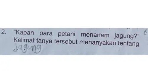 9 Jawaban kocak anak SD di lembar kerja siswa ini bikin guru dan orang tua nggak habis pikir