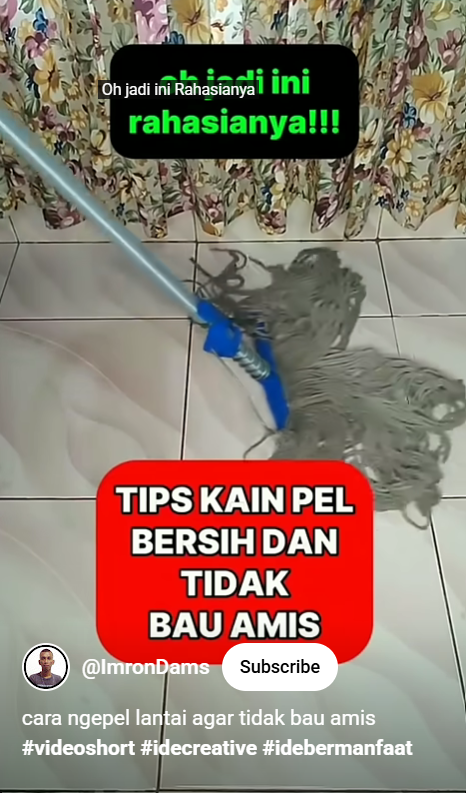 Lantai bau amis tak perlu digosok sabun pel, sekarang sudah bersih pakai 3 bahan dapur