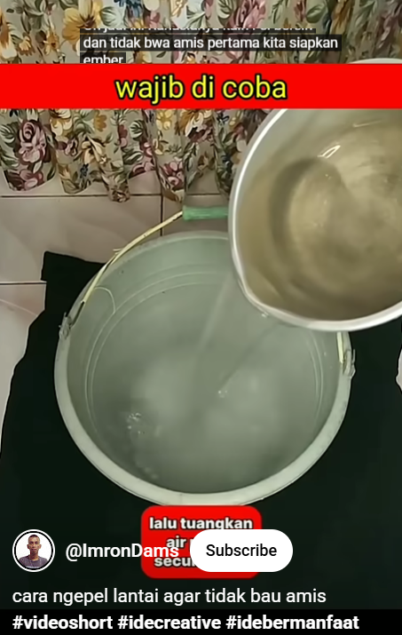 Lantai bau amis tak perlu digosok sabun pel, sekarang sudah bersih pakai 3 bahan dapur