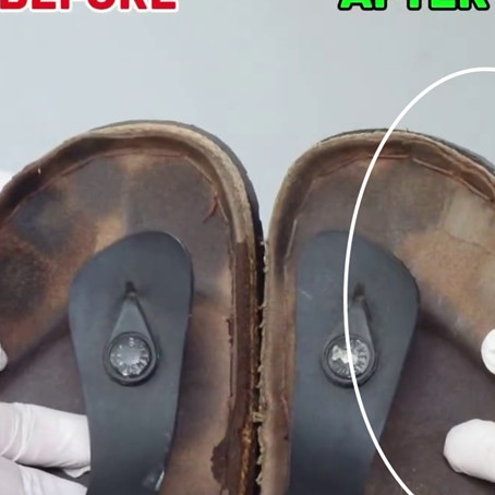 Cara bersihkan noda hitam bekas kaki di sandal kulit lama jadi kinclong, pakai 2 bahan dapur