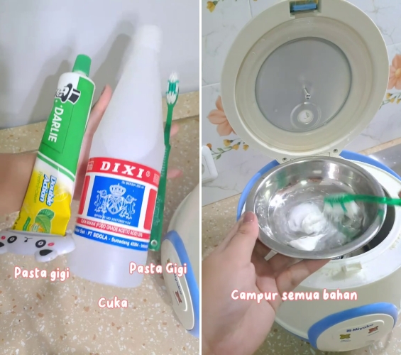 Cara bersihkan kerak rice cooker pakai 2 bahan sederhana, sekarang nasi lebih awet