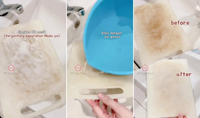 Sekarang tak perlu khawatir, ini trik ampuh cuci talenan plastik noda membandel pakai 3 bahan dapur