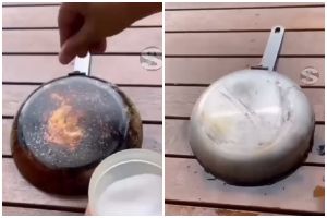 Sekarang nggak perlu repot nyikat, ini trik bersihkan pantat panci gosong pakai 3 bahan dapur
