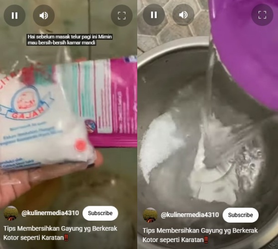 Gayung buluk berkerak sekarang jadi kinclong lagi, ternyata triknya cuma modal Rp 3 ribu