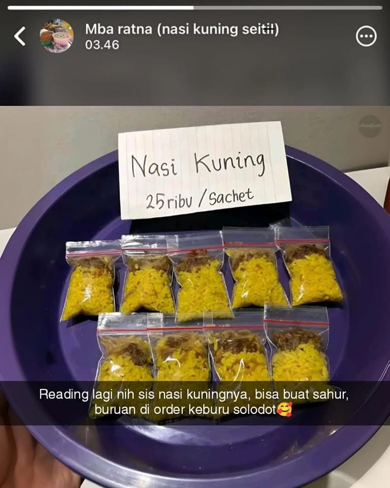 15 Potret lucu nasi kuning dengan bentuk antimainstream, ada yang kemasan sachet kecil