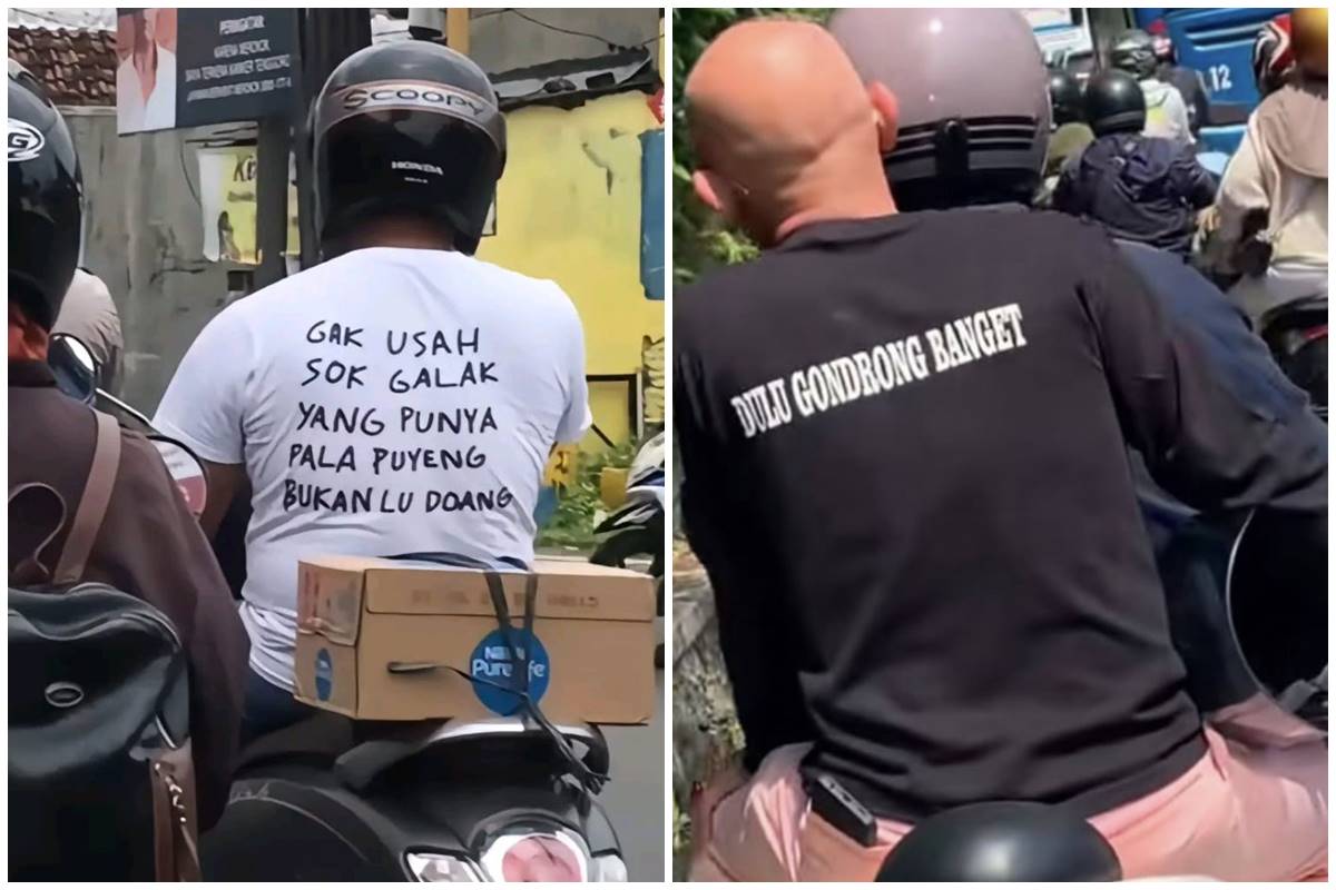 11 Potret kocak tulisan di belakang kaos bapak-bapak ini bikin gagal fokus, jadi pengin beli bajunya