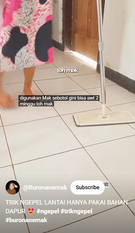 Trik mengepel lantai sekarang tak perlu campuran garam, makin kesat dan wangi tambah 1 bahan dapur