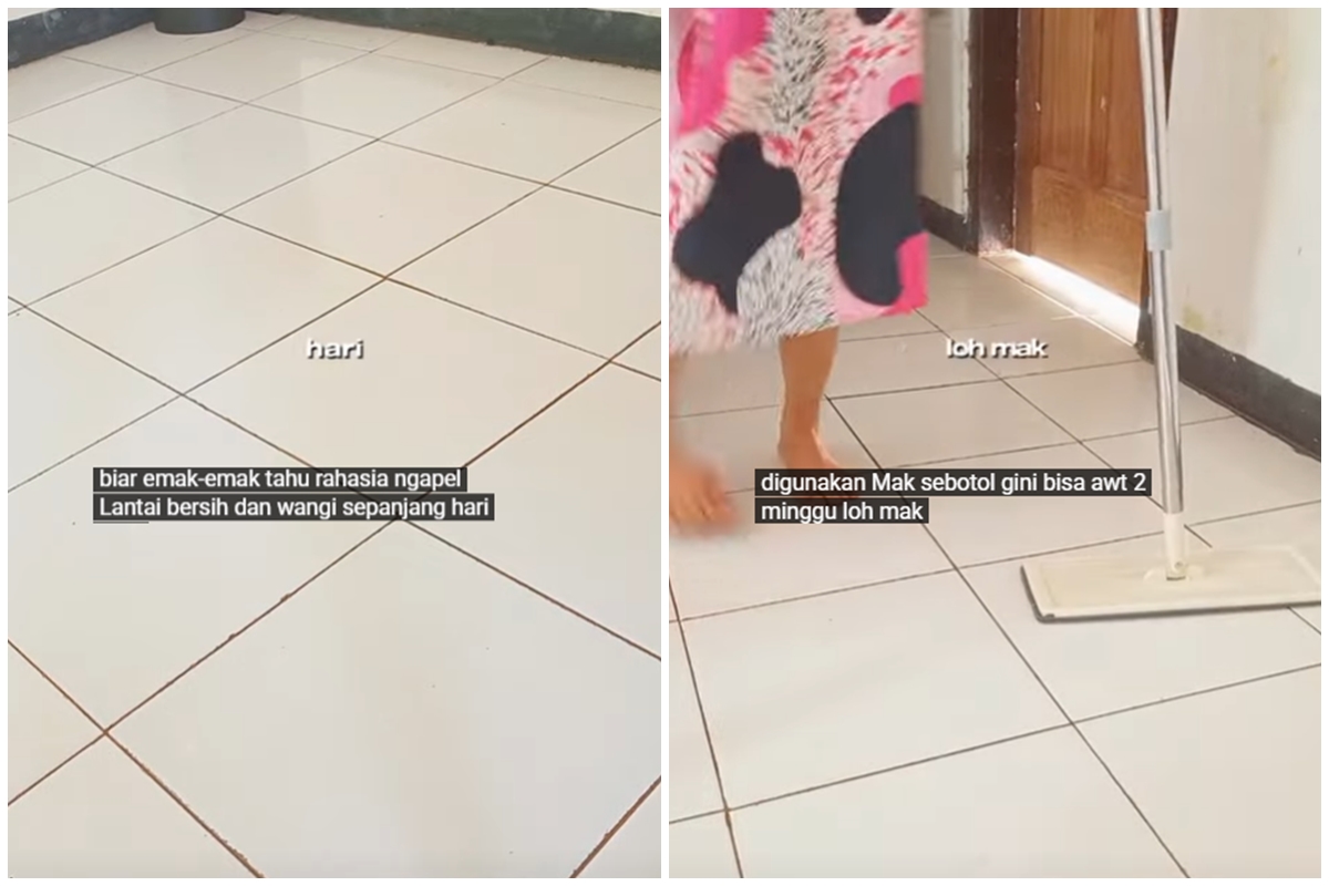 Trik mengepel lantai sekarang tak perlu campuran garam, makin kesat dan wangi tambah 1 bahan dapur