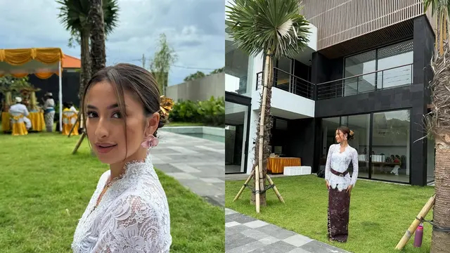 Pindah ke rumah baru Kamari, 8 potret Jennifer Coppen gelar ritual melaspas adat Bali