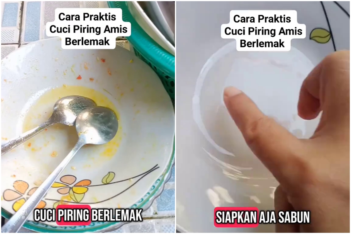 Trik hilangkan bau amis dan lemak dari piring cuma pakai 1 tambahan buah, sekarang jadi lebih kesat