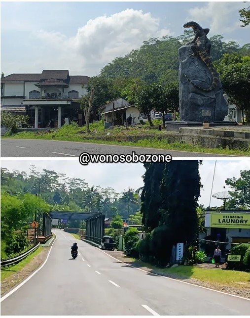Tak seperti tugu kura-kura, penampakan patung biawak senilai Rp 50 juta di Wonosobo ini viral