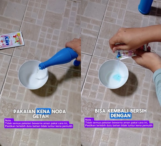 Pakaian terkena noda getah sekarang bisa kembali kinclong seketika, ternyata cukup pakai trik ini