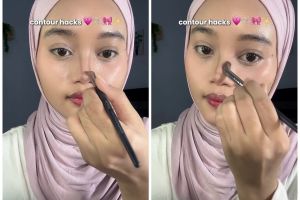 Cocok buat pemula, ternyata begini trik bikin garis hidung untuk contour agar mancung alami