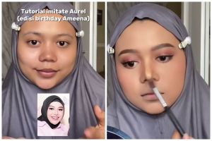 Disebut bak kembaran, transformasi wanita recreate makeup ala Aurel Hermansyah ini hasilnya mirip pol