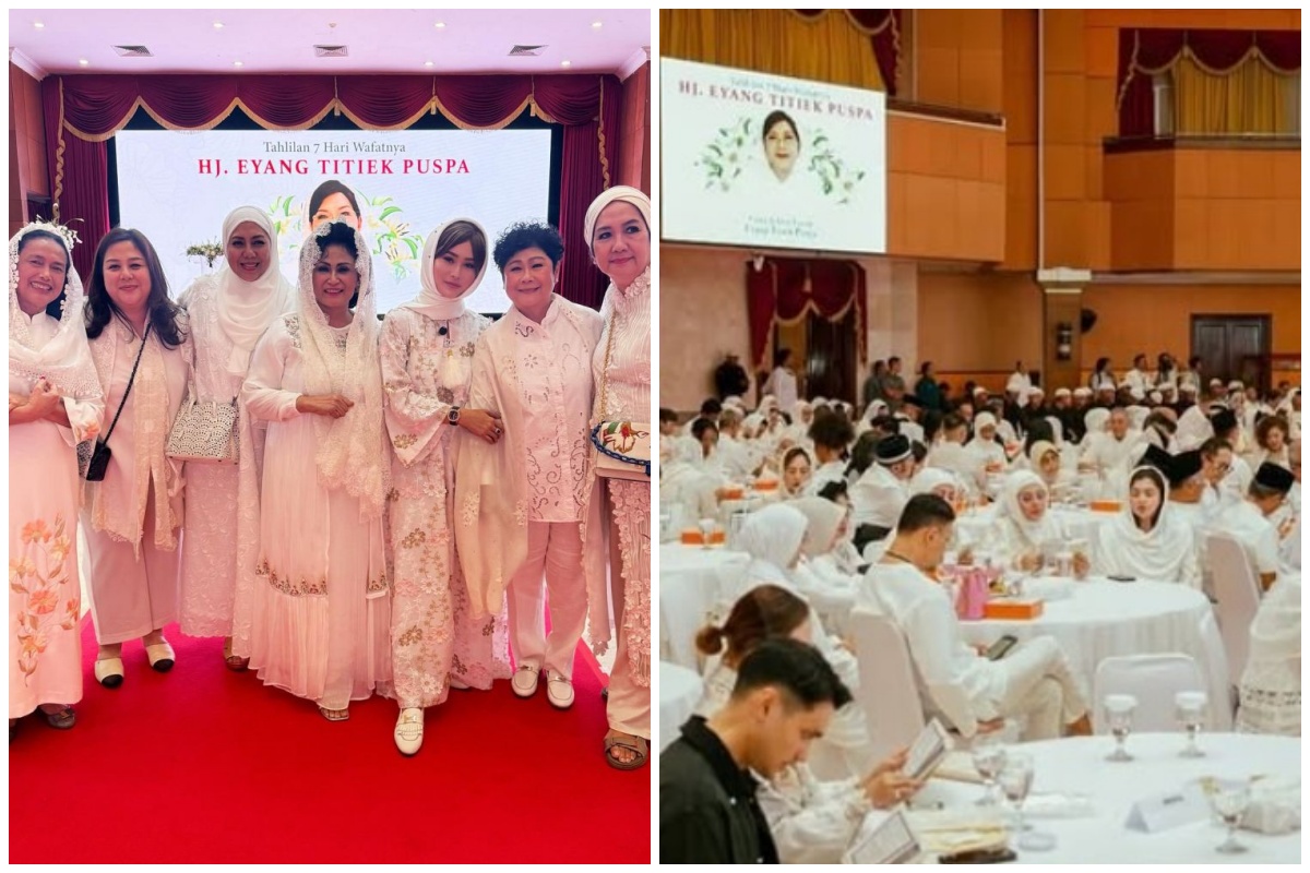 Dekornya sesuai dengan warna kesukaan Titiek Puspa, ini 9 momen tahlilan 7 hari kepergian sang maestro
