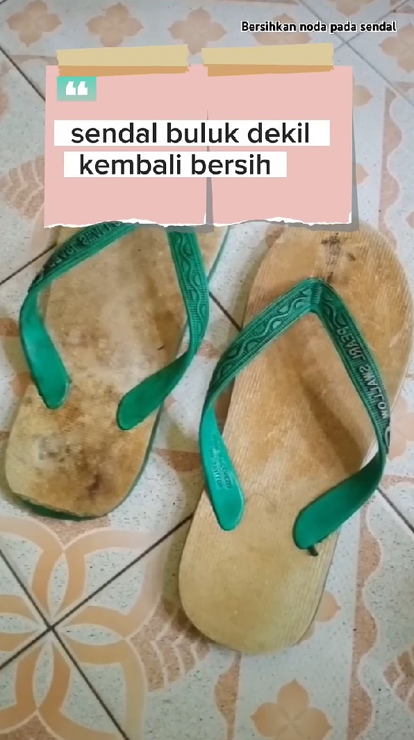Sandal jepit buluk jamuran sekarang jadi kinclong kesat lagi, pakai trik cuma ditambah 1 bahan dapur