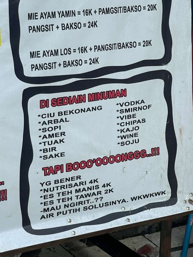 11 Tulisan kocak di spanduk dagang makanan ini dijamin bikin pembeli tertarik, kreatifnya pol