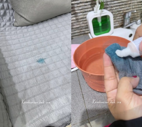 Noda spidol di sarung sofa sekarang bisa hilang tanpa bekas, trik jitunya cuma tambah 1 bahan dapur
