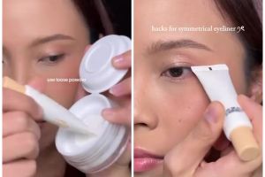 Bukan pakai solasi, ternyata trik sederhana ini bikin eyeliner agar garisnya simetris dan tak bleber