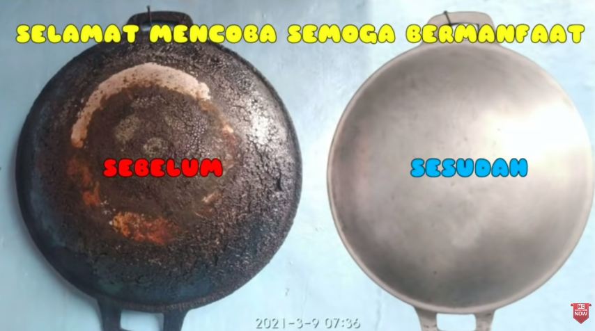 Ternyata gampang! Cara bikin pantat wajan gosong jadi kinclong lagi tanpa baking soda