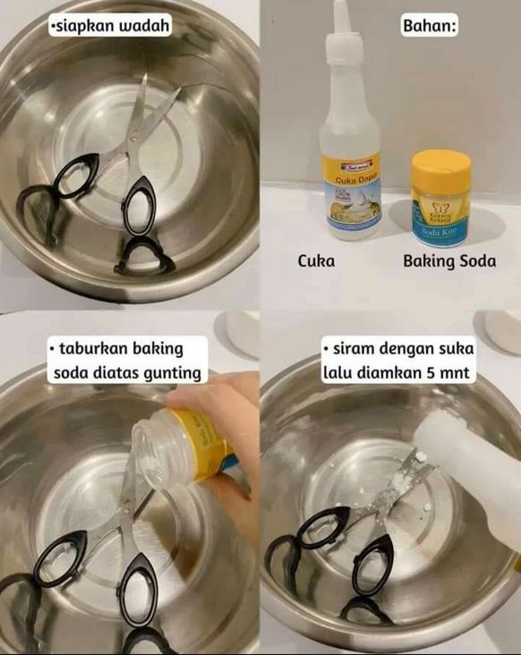 Dua bahan dapur ini ampuh hilangkan karat dan bikin gunting tajam dalam 5 menit, begini caranya