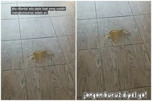 Bersihkan lantai terkena pipis bayi sekarang jangan langsung dipel, begini trik hilangkan najis
